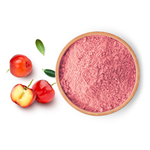 Das Bild zeigt auf weißem Hintergrund: Acerola