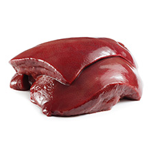 Das Bild zeigt auf weißem Hintergrund: Leber