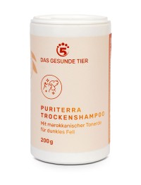PURITERRA TROCKENSHAMPOO für Hunde & Katzen dunkle Felltypen 200 g
