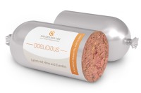 DOGLICIOUS – Premium Nassfutter für Hunde mit Lamm & Hirse – Wurst 6 x 400 g