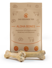 Produktfoto von ALOHA BONES - Kauknochen mit Rinderhaut & Kokosmark - 5 Stück