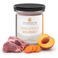 Produktfoto von DOGLICIOUS GOURMET - Premium Nassfutter für Hunde mit Ziege, Karotte & Pfirsich – 6 x 400 g